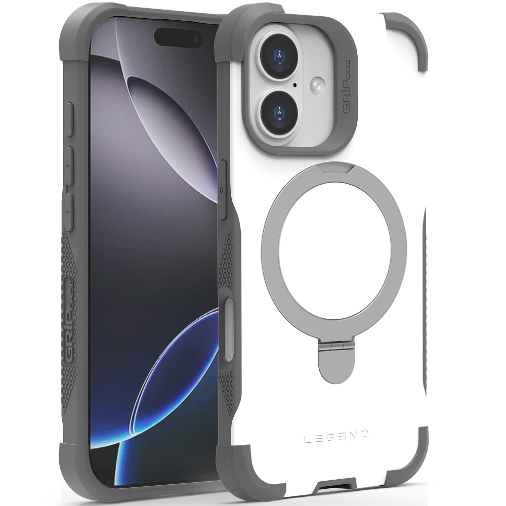 מגן כיסוי קשיח תומך MagSafe עבור Gripcase iPhone 17 &lrm;Legend MagSafe iPhone 17 לבן