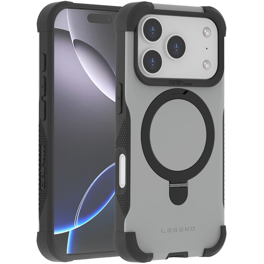 מגן כיסוי קשיח תומך MagSafe עבור Gripcase iPhone 17 Pro &lrm;Legend MagSafe iPhone 17 Pro אפור