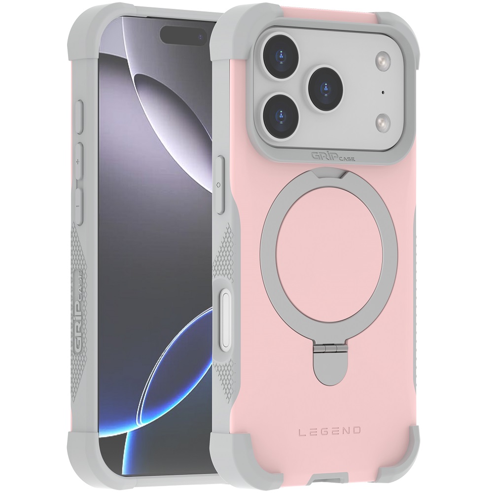 מגן כיסוי קשיח תומך MagSafe עבור Gripcase iPhone 17 Pro &lrm;Legend MagSafe iPhone 17 Pro ורוד