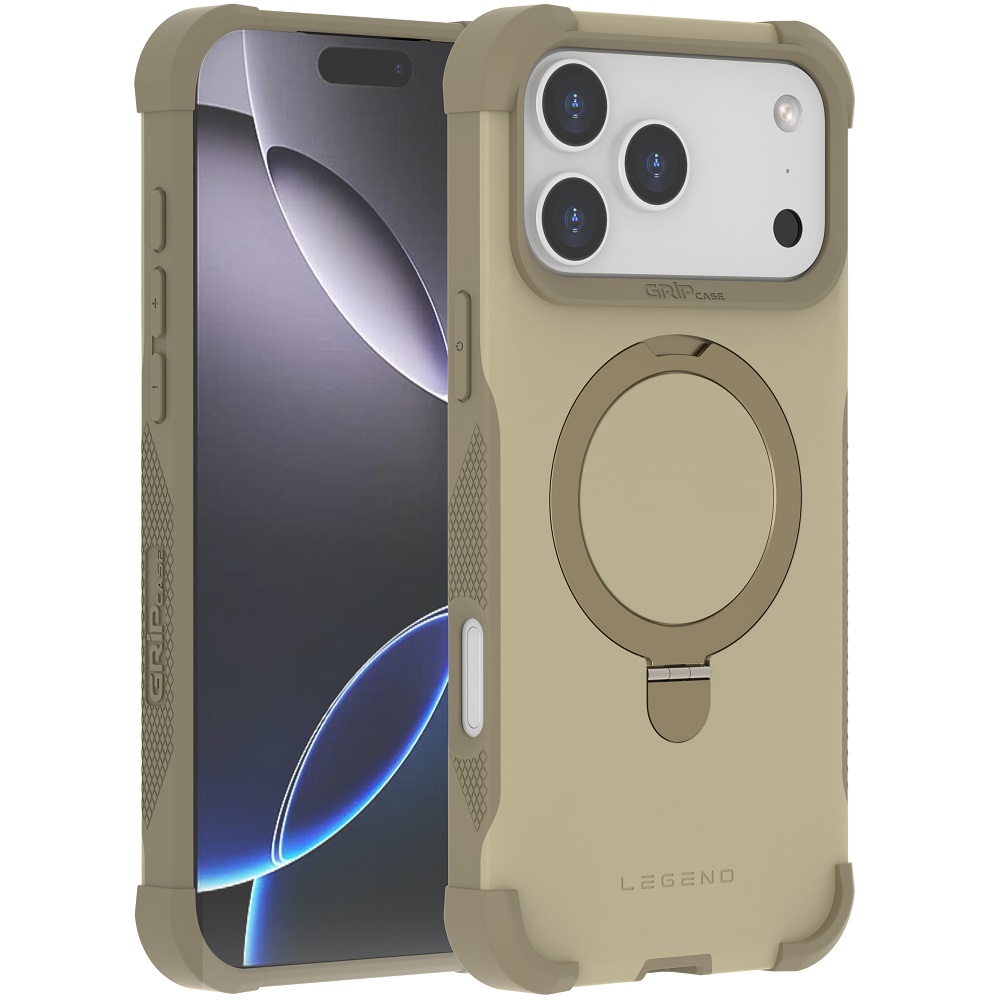 מגן כיסוי קשיח תומך MagSafe עבור Gripcase iPhone 17 Pro Max &lrm;Legend MagSafe iPhone 17 Pro Max זהב