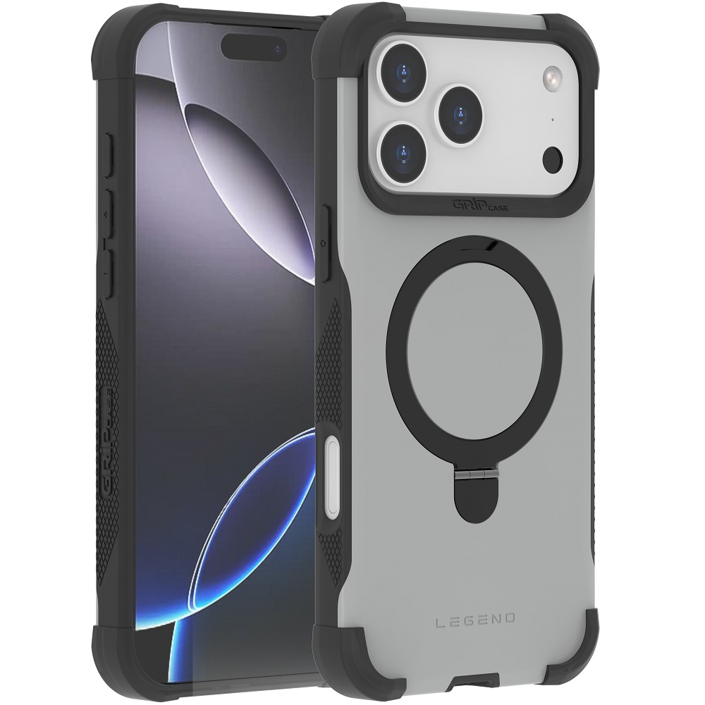 מגן כיסוי קשיח תומך MagSafe עבור Gripcase iPhone 17 Pro Max &lrm;Legend MagSafe iPhone 17 Pro Max אפור