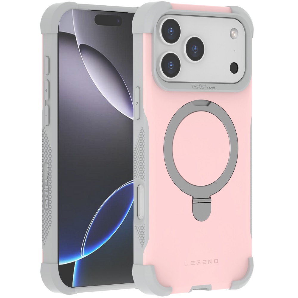 מגן כיסוי קשיח תומך MagSafe עבור Gripcase iPhone 17 Pro Max &lrm;Legend MagSafe iPhone 17 Pro Max ורוד