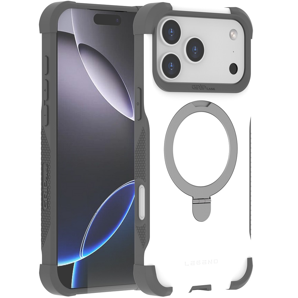 מגן כיסוי קשיח תומך MagSafe עבור Gripcase iPhone 17 Pro Max &lrm;Legend MagSafe iPhone 17 Pro Max לבן