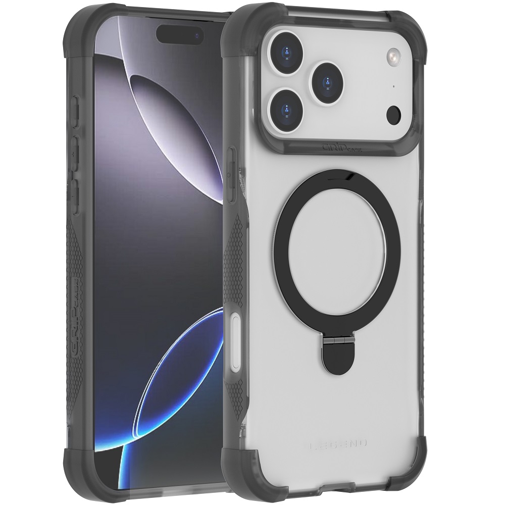 מגן כיסוי קשיח תומך MagSafe עבור Gripcase iPhone 17 Pro Max &lrm;Legend Mag iPhone 17 Pro Max אפור בהיר