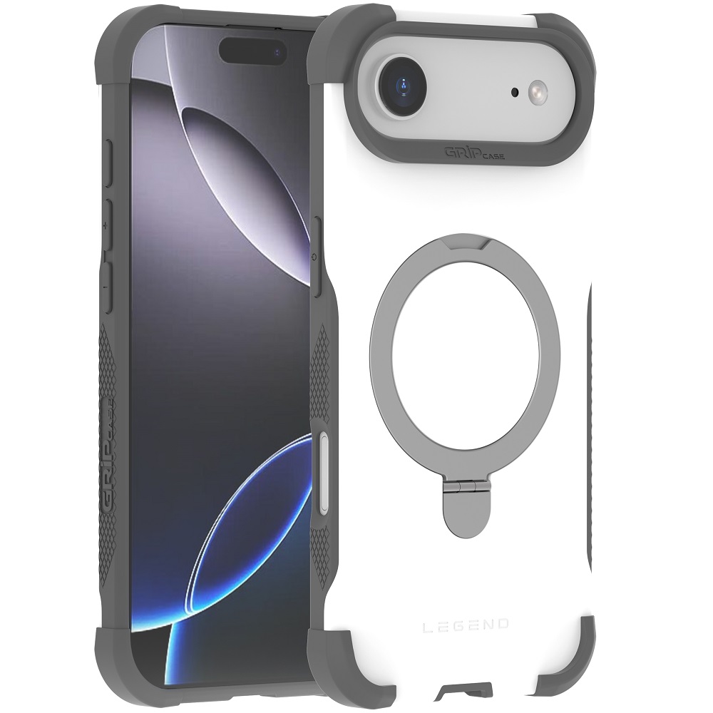 מגן כיסוי קשיח תומך MagSafe עבור Gripcase iPhone 17 Air &lrm;Legend MagSafe iPhone 17 Air לבן