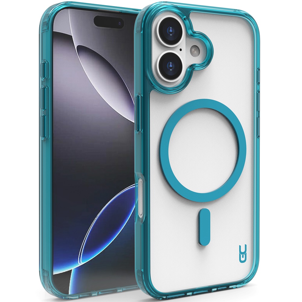 מגן כיסוי קשיח שקוף תומך MagSafe עבור Gripcase iPhone 17 &lrm;Crystal MagSafe iPhone 17 כחול