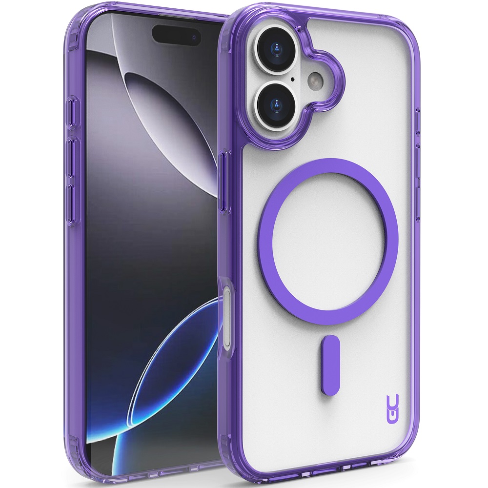 מגן כיסוי קשיח שקוף תומך MagSafe עבור Gripcase iPhone 17 &lrm;Crystal MagSafe iPhone 17 סגול