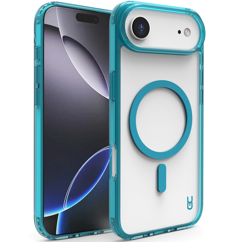 מגן כיסוי קשיח שקוף תומך MagSafe עבור Gripcase iPhone 17 Air &lrm;Crystal MagSafe iPhone 17 Air כחול