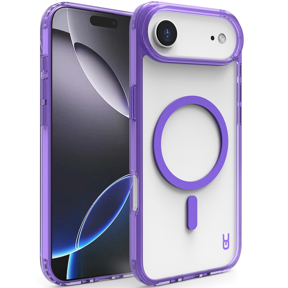 מגן כיסוי קשיח שקוף תומך MagSafe עבור Gripcase iPhone 17 Air &lrm;Crystal MagSafe iPhone 17 Air סגול