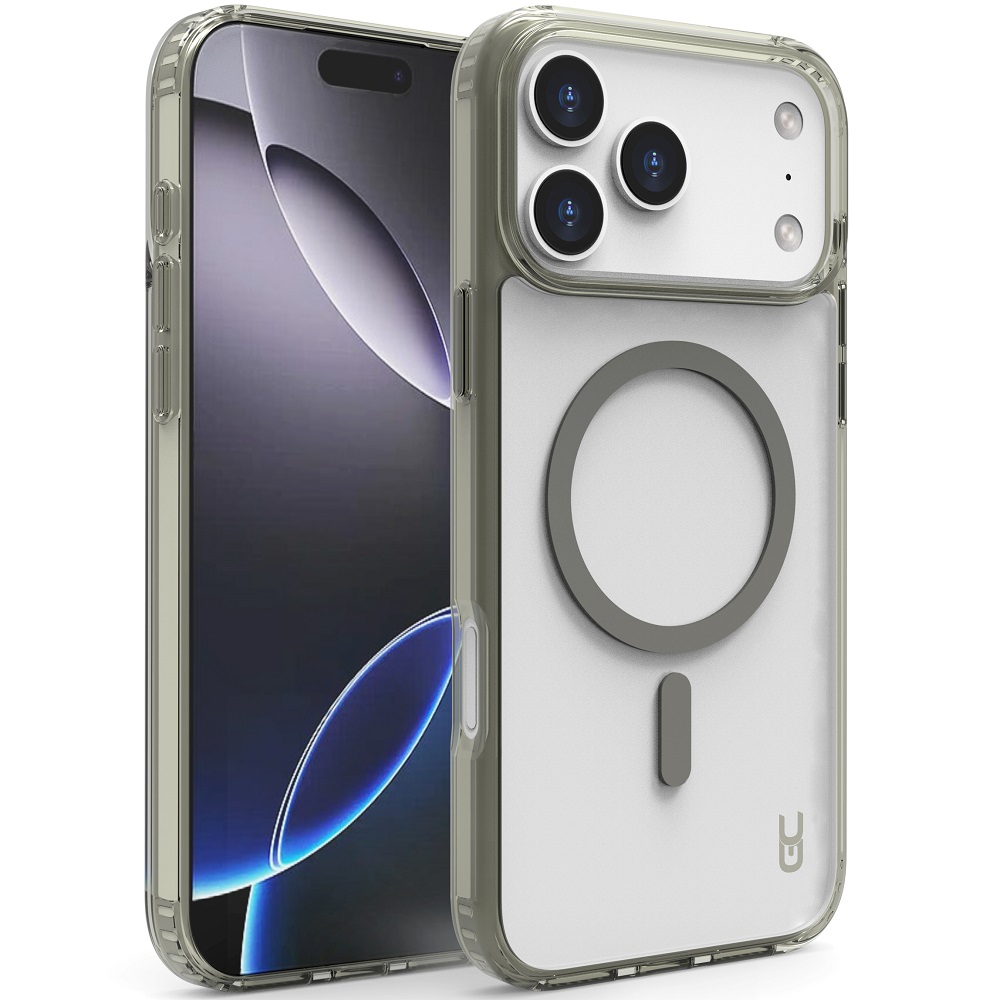 מגן כיסוי קשיח שקוף תומך magsafe עבור gripcase iphone 17 pro max