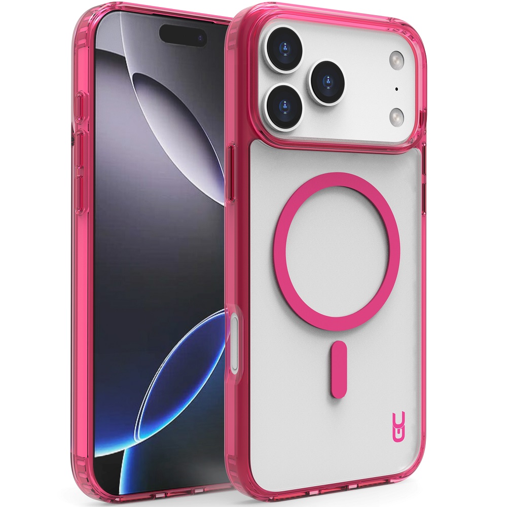 מגן כיסוי קשיח שקוף תומך MagSafe עבור Gripcase iPhone 17 Pro Max &lrm;Crystal MagSafe iPhone 17 Pro Max ורוד