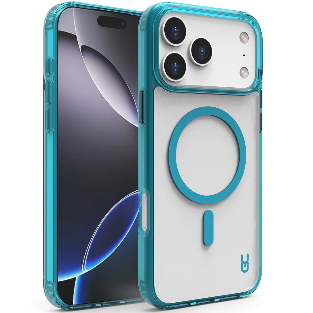 מגן כיסוי קשיח שקוף תומך MagSafe עבור Gripcase iPhone 17 Pro Max &lrm;Crystal MagSafe iPhone 17 Pro Max כחול