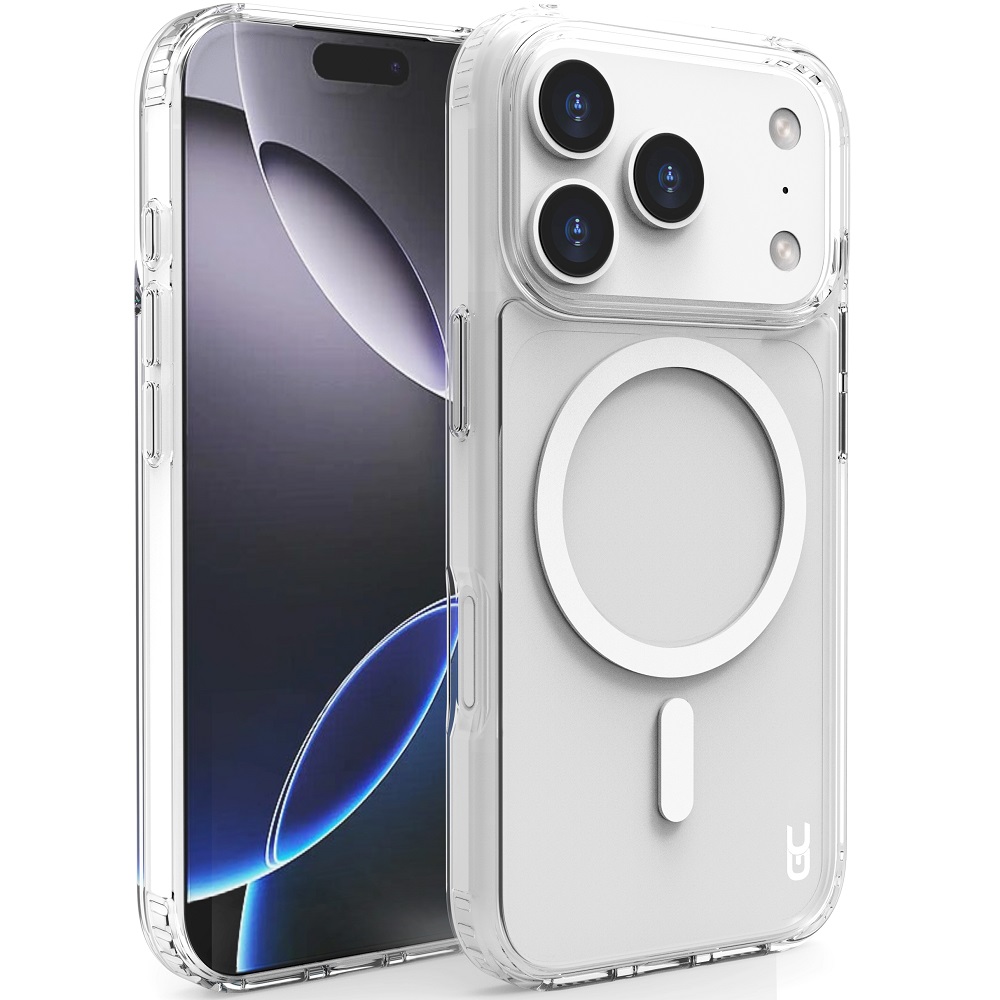 מגן כיסוי קשיח שקוף תומך magsafe עבור gripcase iphone 17 pro