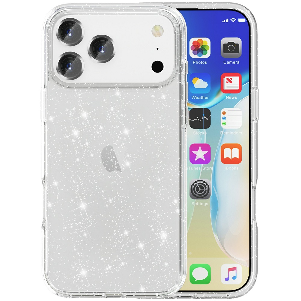 מגן כיסוי קשיח שקוף מנצנץ עבור Gripcase iPhone 17 Pro &lrm;Crystal Glitter iPhone 17 Pro