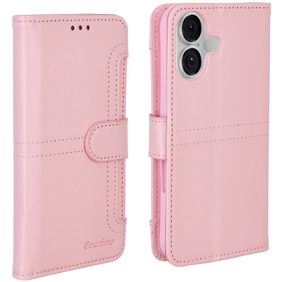 מגן כיסוי ספר עבור Gripcase iPhone 17 &lrm;Pouchino TASCA iPhone 17 ורוד