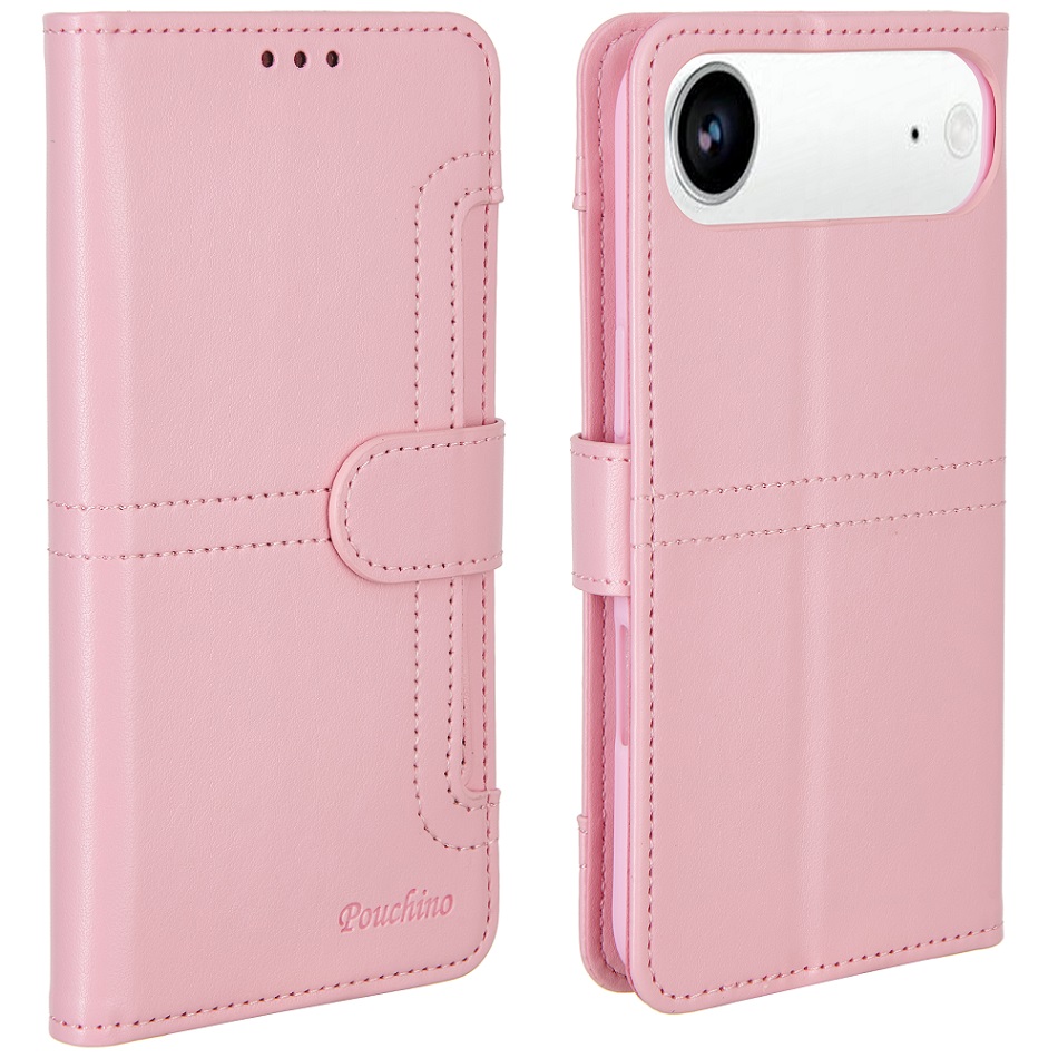 מגן כיסוי ספר עבור Gripcase iPhone 17 Air &lrm;Pouchino TASCA iPhone 17 Air ורוד