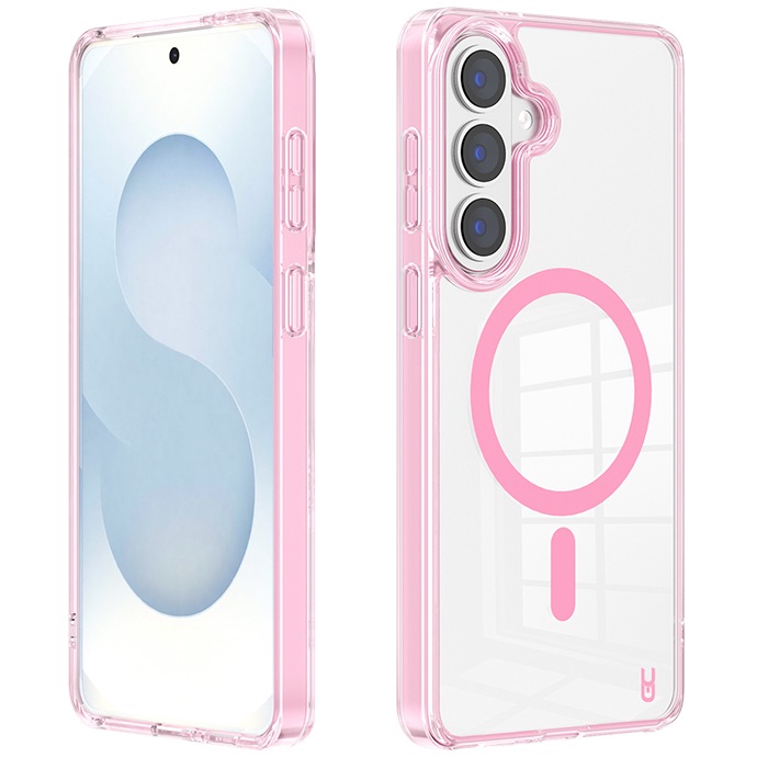 כיסוי אחורי קשיח לסמארטפון Gripcase &lrm;Crystal MagSafe - Samsung S26 ורוד