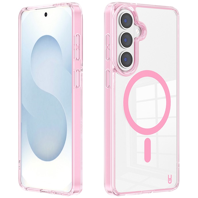 כיסוי אחורי קשיח לסמארטפון Gripcase &lrm;Crystal MagSafe - Samsung S26 Plus ורוד