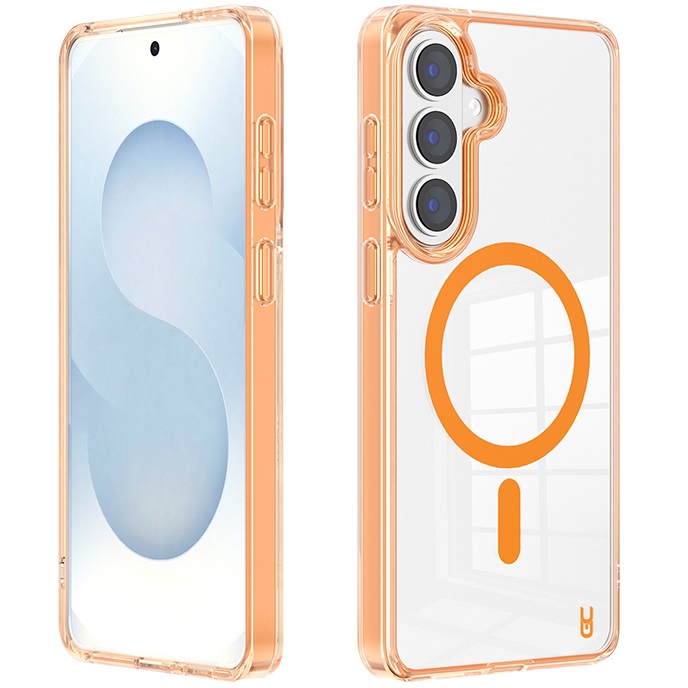 כיסוי אחורי קשיח לסמארטפון Gripcase &lrm;Crystal MagSafe - Samsung S26 Plus כתום