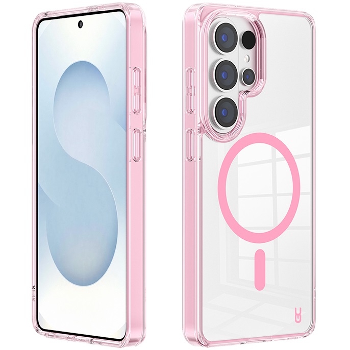 כיסוי אחורי קשיח לסמארטפון Gripcase &lrm;Crystal MagSafe - Samsung S26 Ultra ורוד