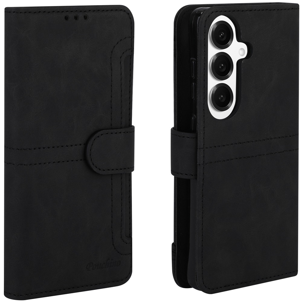 מגן כיסוי ספר לסמארטפון Gripcase &lrm;Pouchino TASCA - Samsung S26 Plus שחור