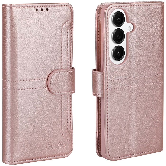 מגן כיסוי ספר לסמארטפון Gripcase &lrm;Pouchino TASCA - Samsung S26 Plus רוז
