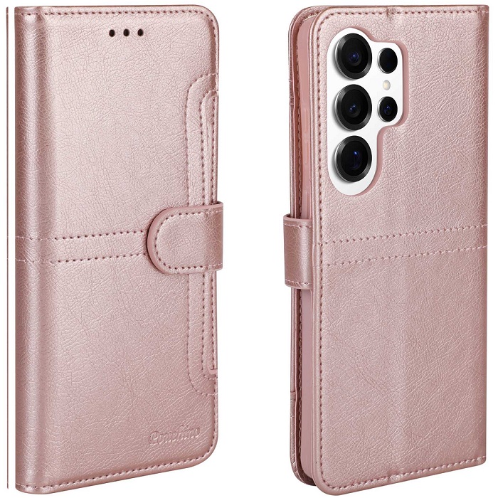 מגן כיסוי ספר לסמארטפון Gripcase &lrm;Pouchino TASCA - Samsung S26 Ultra רוז