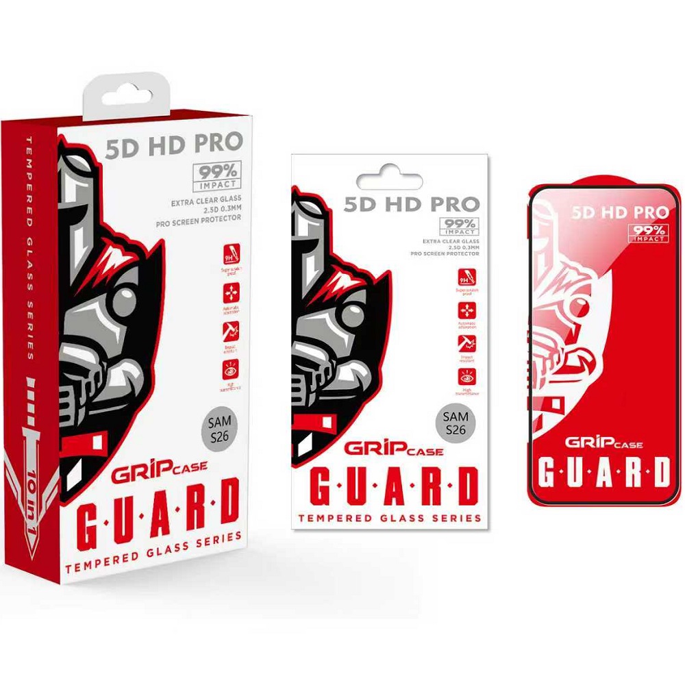 מגן מסך זכוכית לסמארטפון Gripcase &lrm;Full Glass - Samsung S26