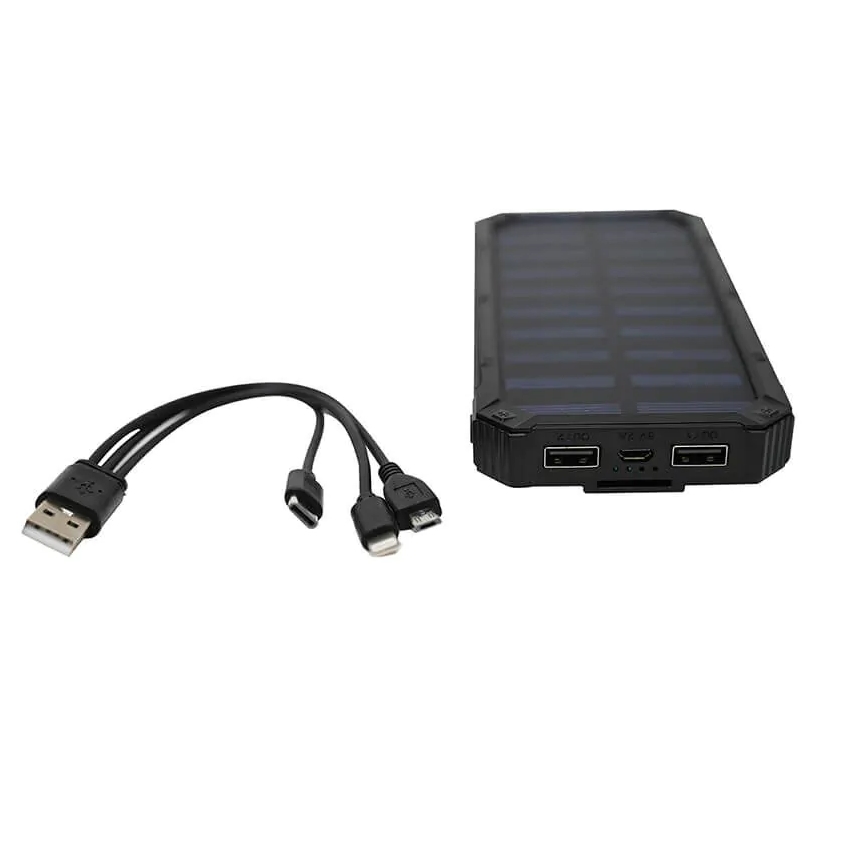 סוללת גיבוי נטענת סולארית משולבת פנס - semicom 10,000mah