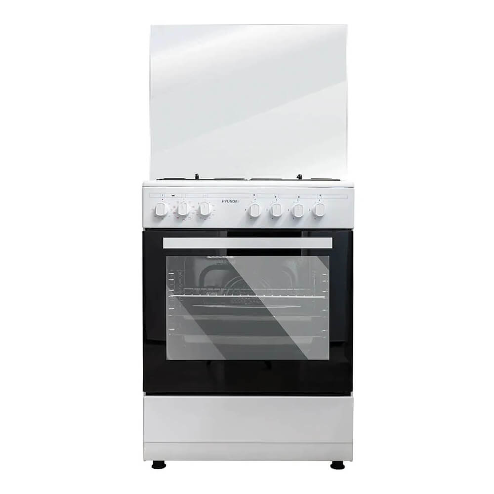 תנור משולב כיריים 4 מבערים Hyundai &lrm;HAO-6060W לבן
