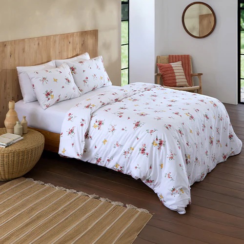 תמונה של סט מצעי כותנה פרקל למיטה זוגית 160/200 home style