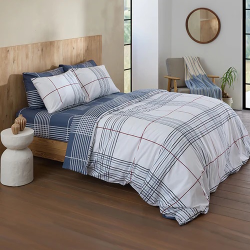 תמונה של סט מצעי כותנה פרקל למיטה זוגית 160/200 home style