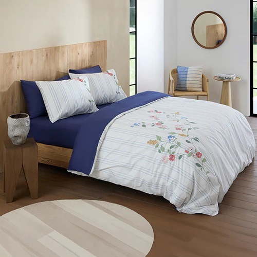 תמונה של סט מצעי כותנה פרקל למיטה זוגית 160/200 home style