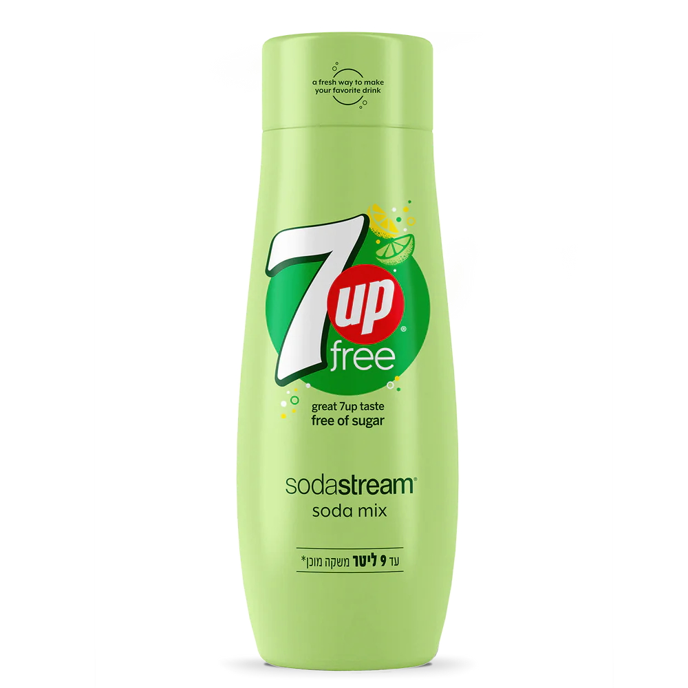 סירופ ליצירת משקה מוגז בטעם למכשירי SodaStream &lrm;7UP Free - יחידה 440 מ"ל