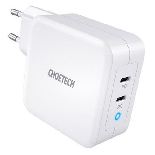 ראש מטען כפול מהיר 100W - שתי יציאות Choetech PD &lrm;PD6008