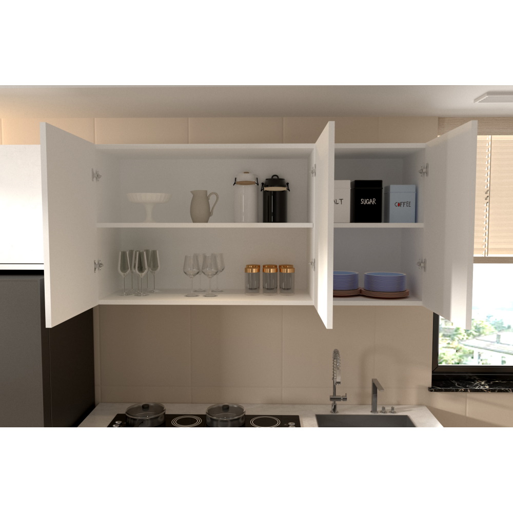 ארון שירות עליון למטבח 3 דלתות - 1.2 מטר tudo design