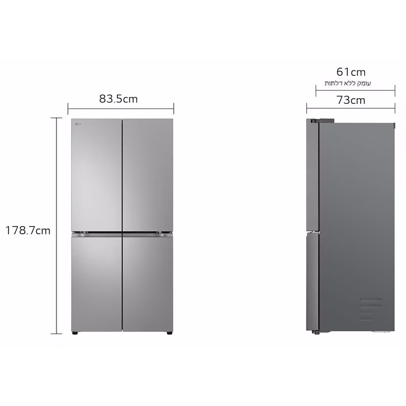 מקרר 4 דלתות - 530 ליטר lg