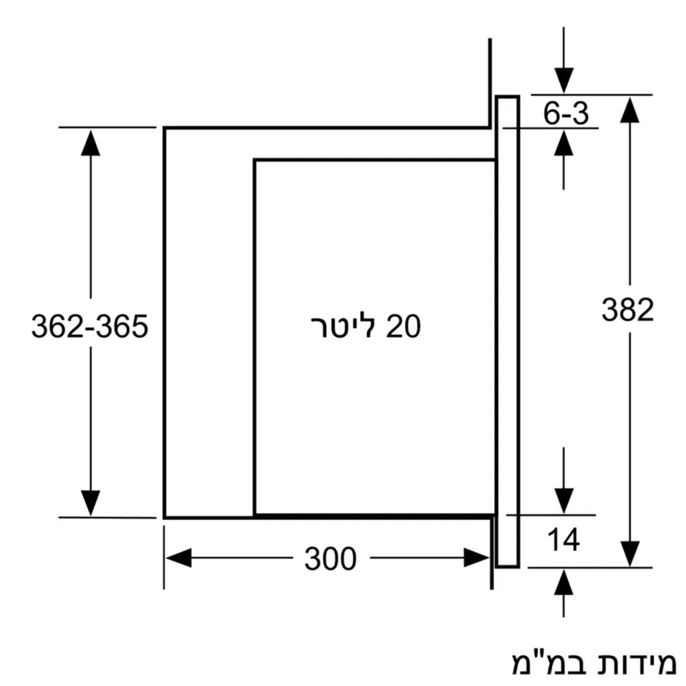 מיקרוגל בנוי 20 ליטר bosch