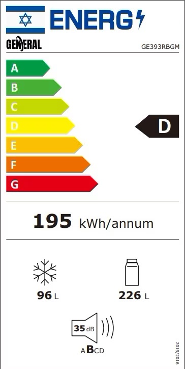 תווית אנרגיה - ge393lixm - נירוסטה general