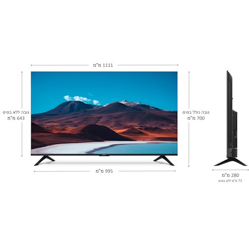 טלוויזיה חכמה 50 4k uhd ללא שוליים xiaomi