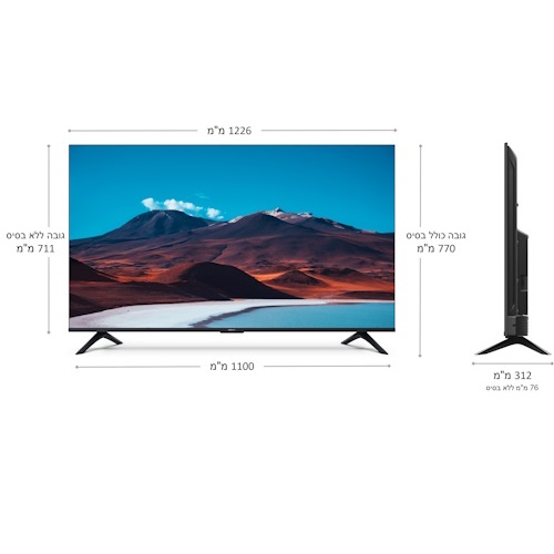 טלוויזיה חכמה 55 4k uhd ללא שוליים xiaomi