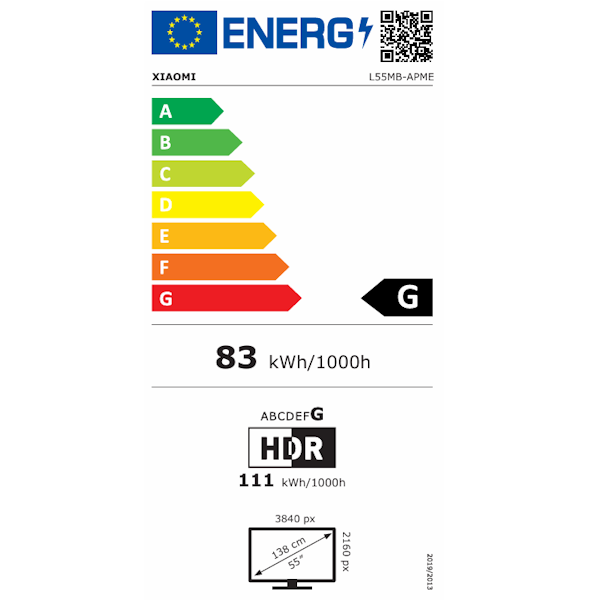 תווית אנרגיה - tv a pro 55 (2026) l55mb-apme xiaomi