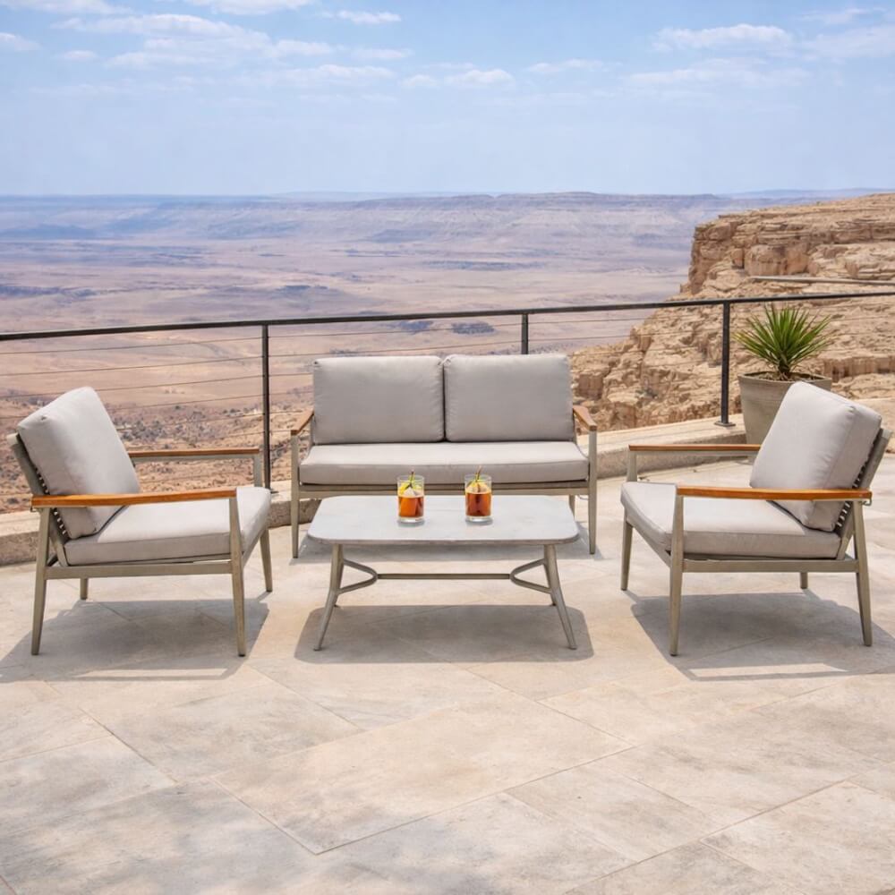 מערכת ישיבה לגינה 2+1+1 כולל שולחן four seasons