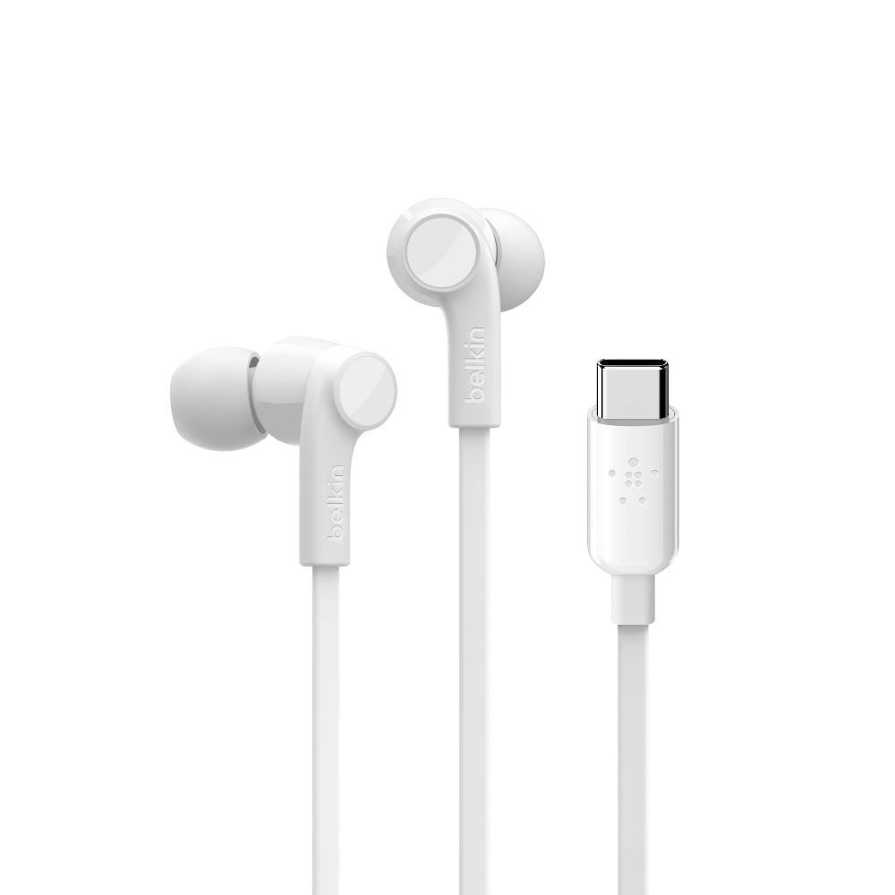 אוזניות חוטיות Belkin &lrm;SoundForm לבן