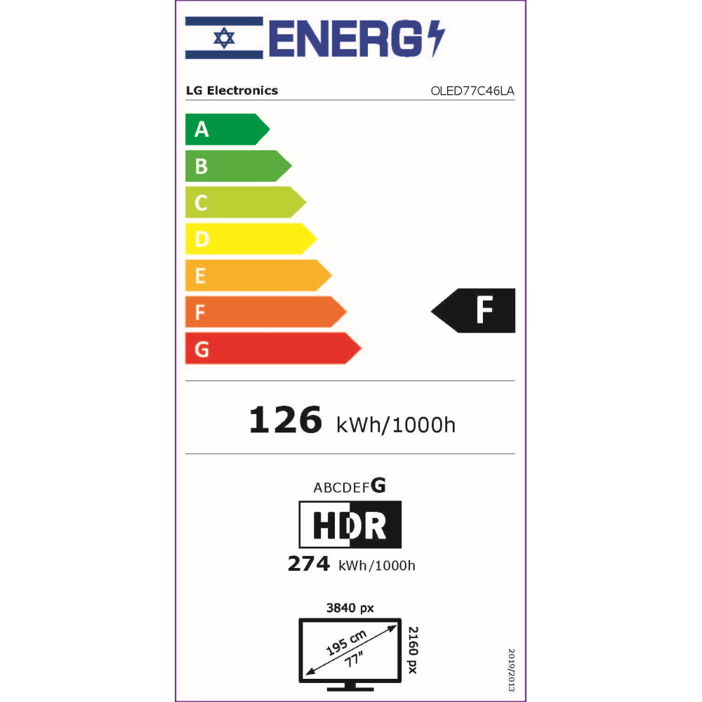 תווית אנרגיה - oled77c46la lg
