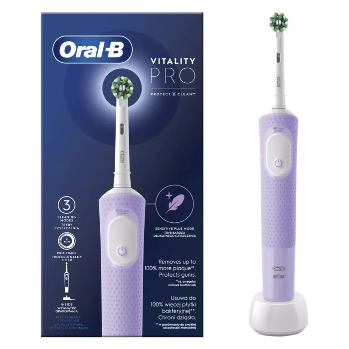 מברשת שיניים חשמלית נטענת Oral-B &lrm;Vitality Pro D103 - Lilac Mist