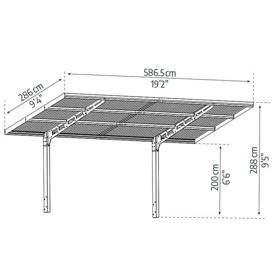 חניה מקורה לרכב 2.9x6 מטר canopia