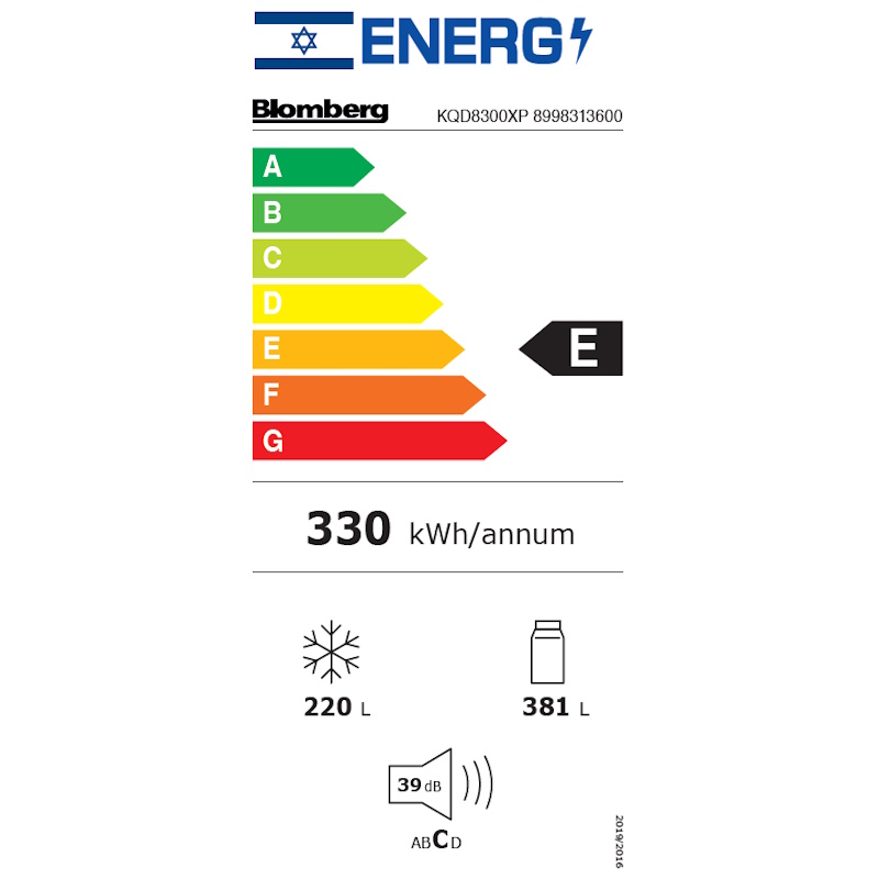 תווית אנרגיה - kqd8300xp - נירוסטה blomberg