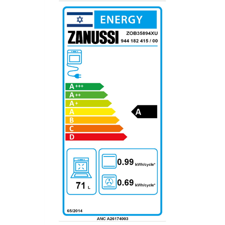 תווית אנרגיה - zob35894xu zanussi