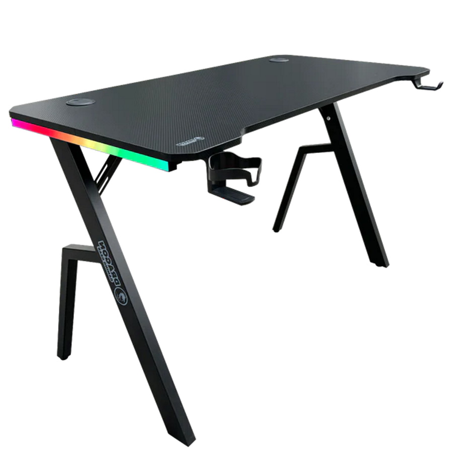 שולחן גיימינג כולל תאורה Dragon Smart Tech RGB &lrm;TR שחור